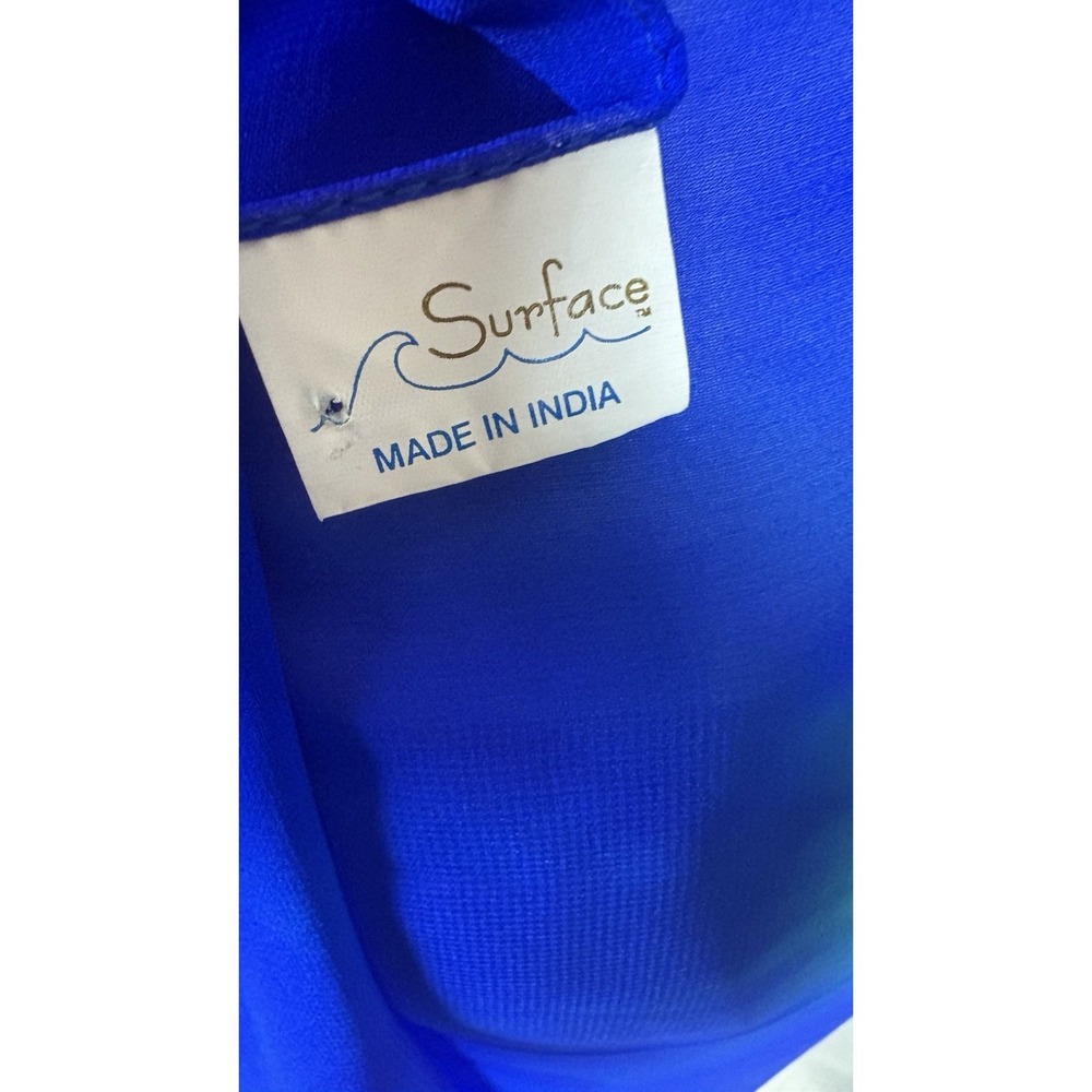 Surface Sheer Blue Tie Dye Pareo Swim Cover Up Sarong Beachy Vacation - Picture 8 of 8